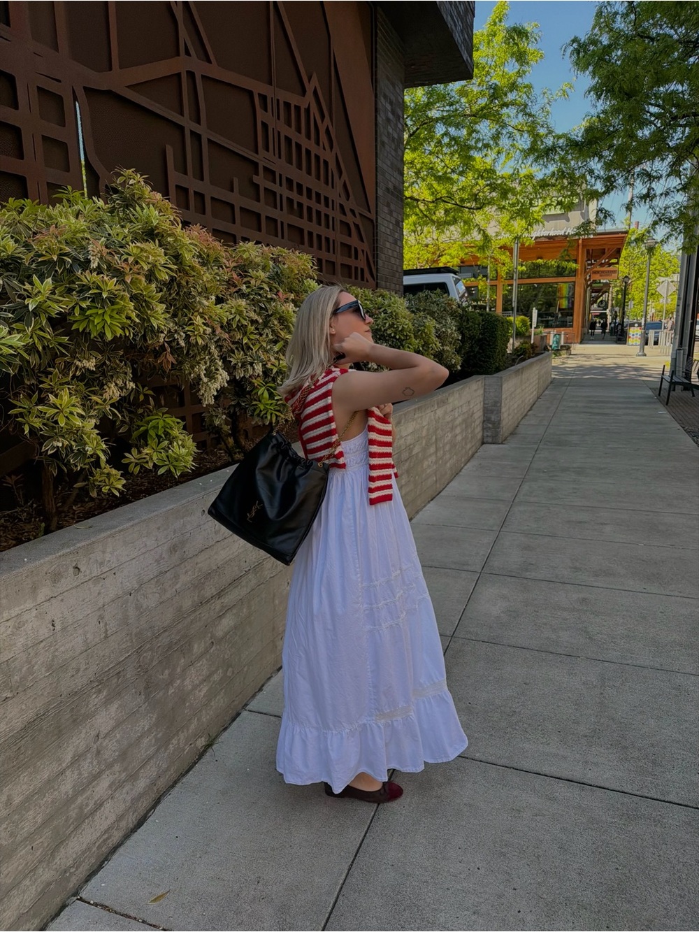 Boohoo White Maxi Sundress with Smocked Bodice